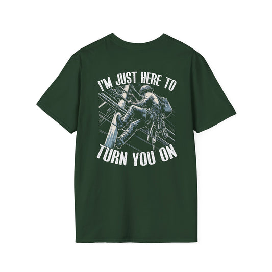 I'm Just Here to Turn you on Electrician T-shirt