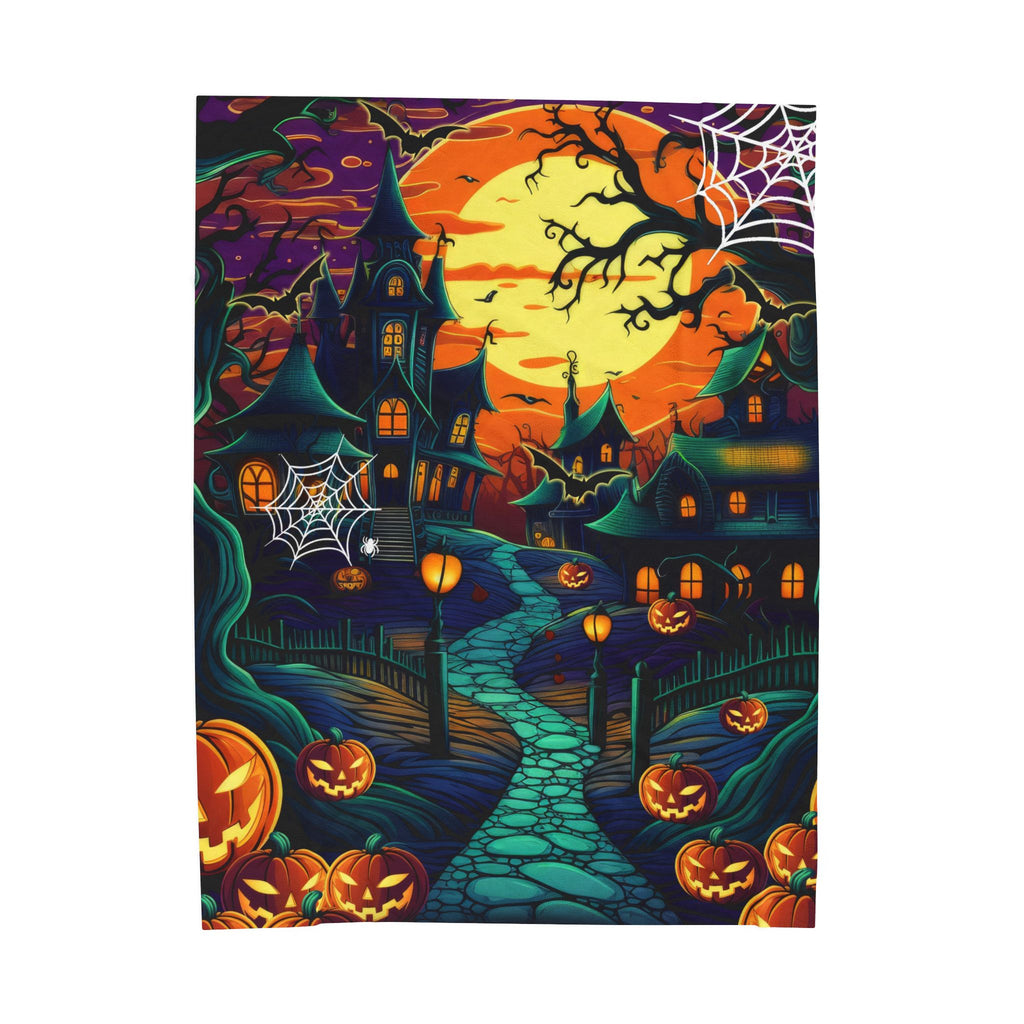 Velveteen Plush Blanket, Cozy Throw for Spooky Nights, Perfect for Autumn