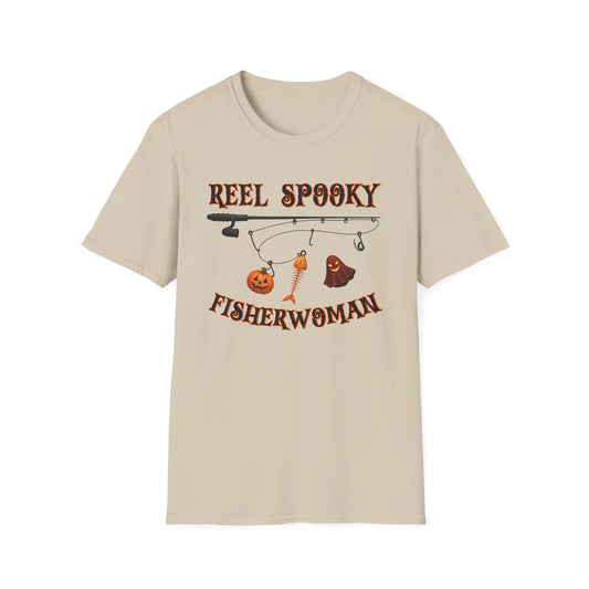 Reel Spooky Fisherwoman T-Shirt, Fishing Tee