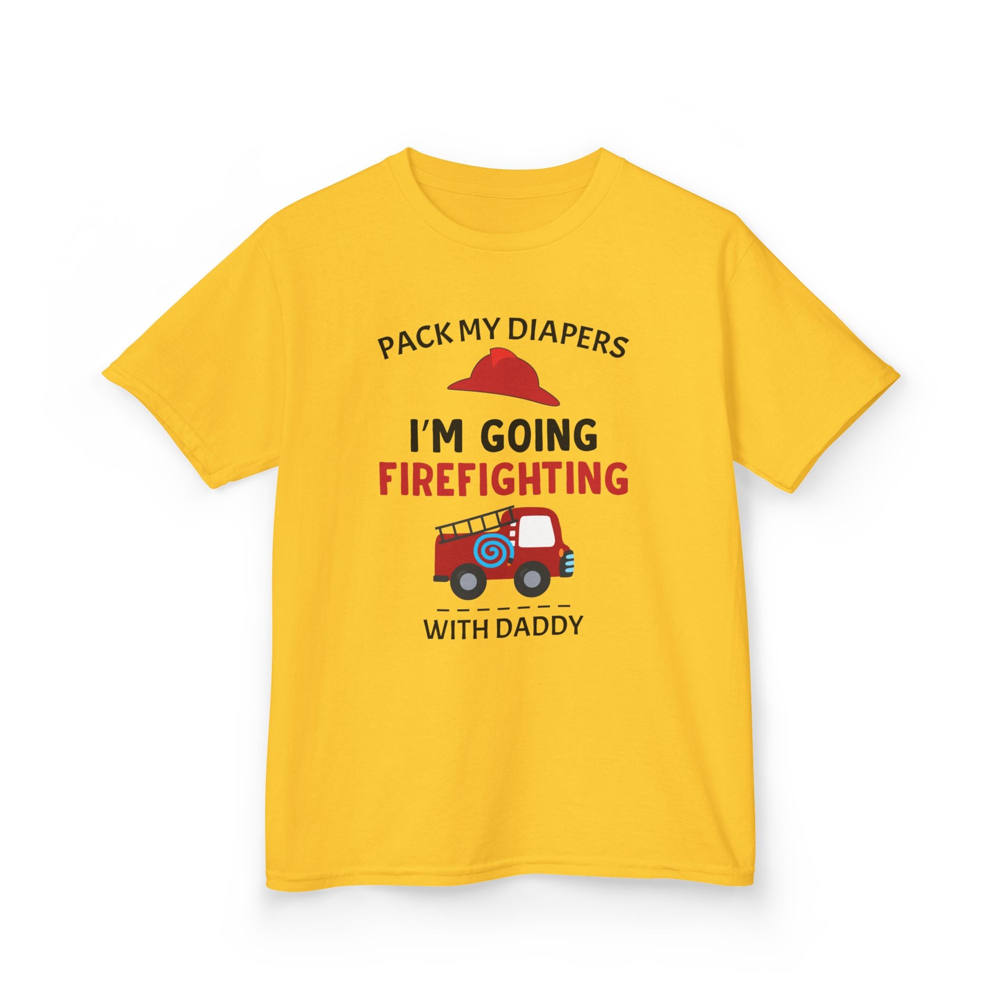 Firefighter Kids Tee - "Pack My Diapers, I'm Going Firefighting with Daddy",,,..
