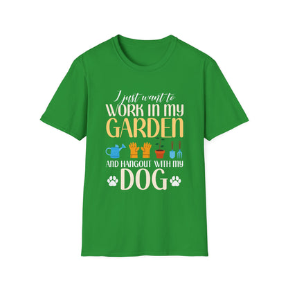 I Just Want To Work In My Garden And Hang Out With My Dogs T-Shirt