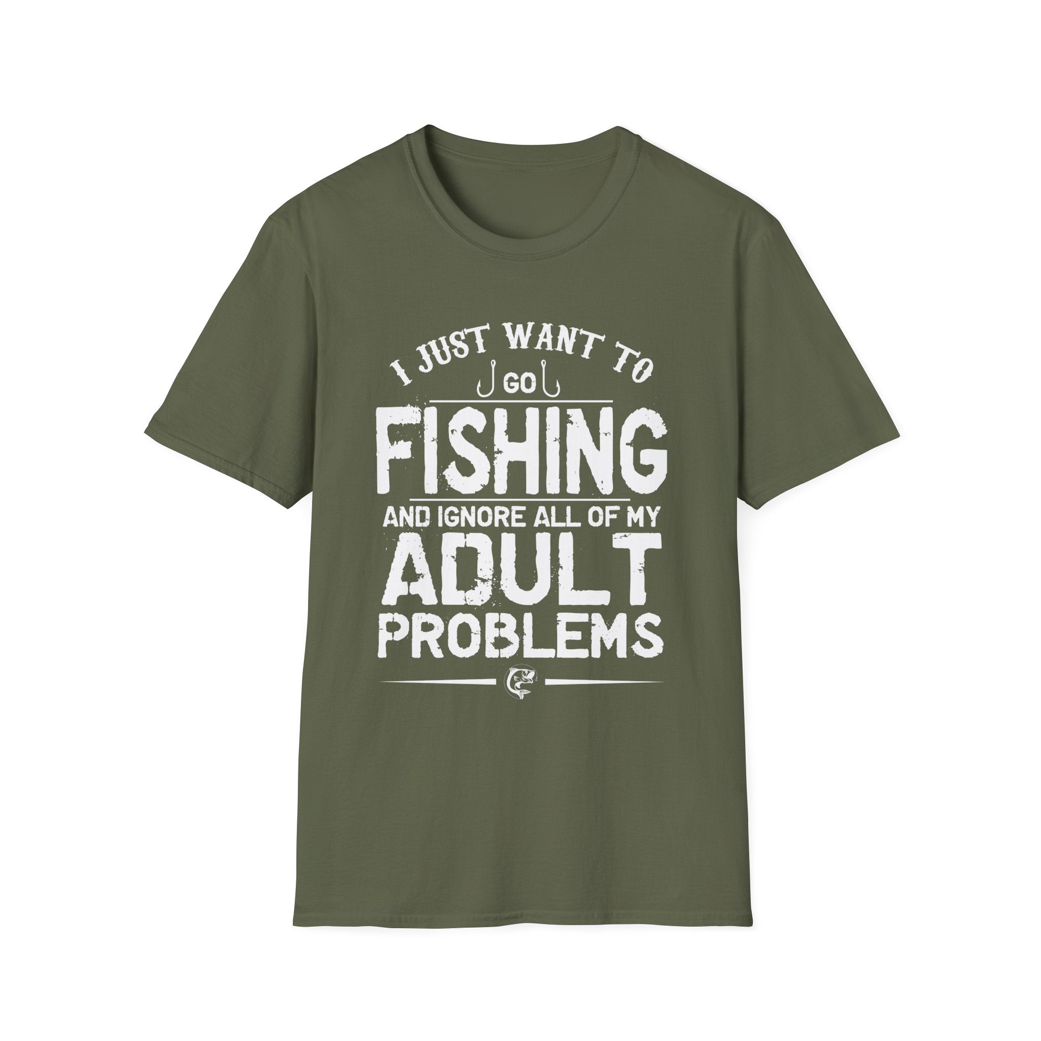 I Just Want to Fish Unisex Softstyle T-Shirt - Funny Fishing Apparel