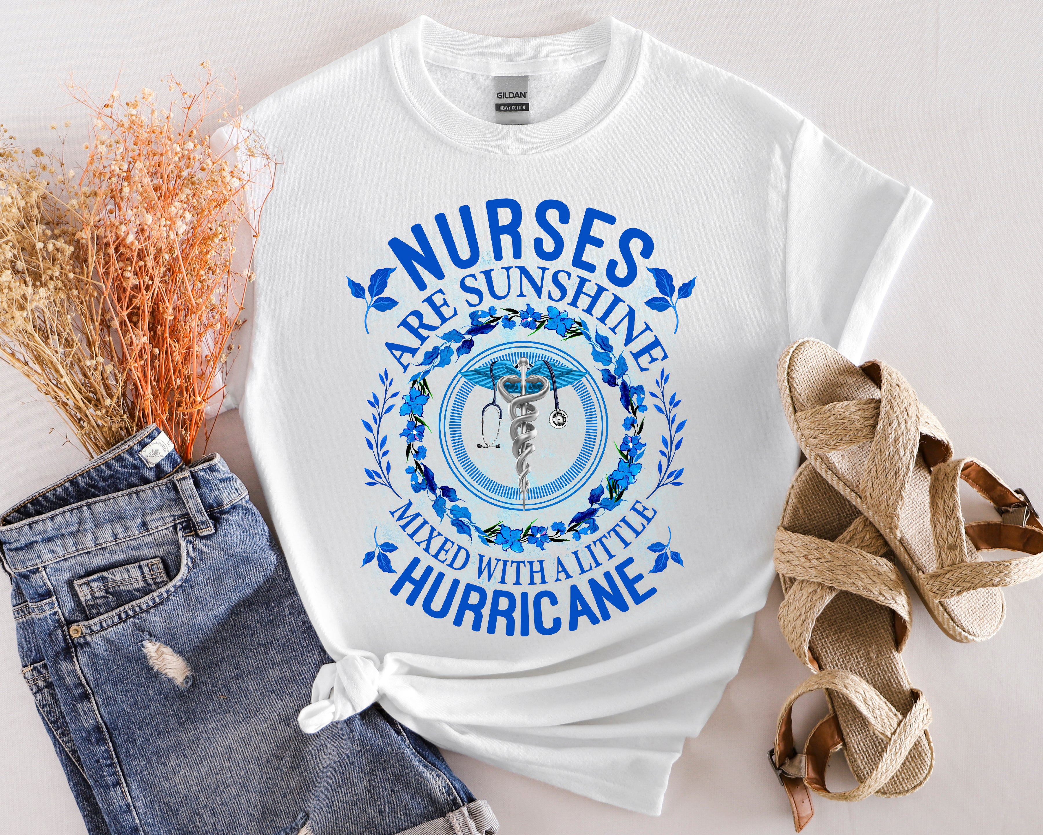 Nurses Are Sunshine T-Shirt – Unisex Softstyle Tee for Healthcare Heroes