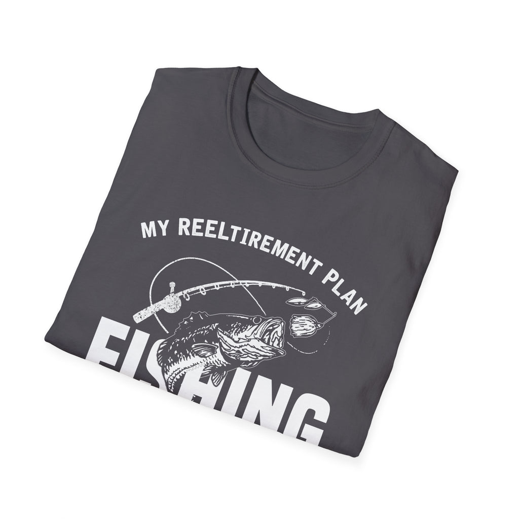 Funny Fishing Unisex Softstyle T-Shirt - My Reel Itirement Plan