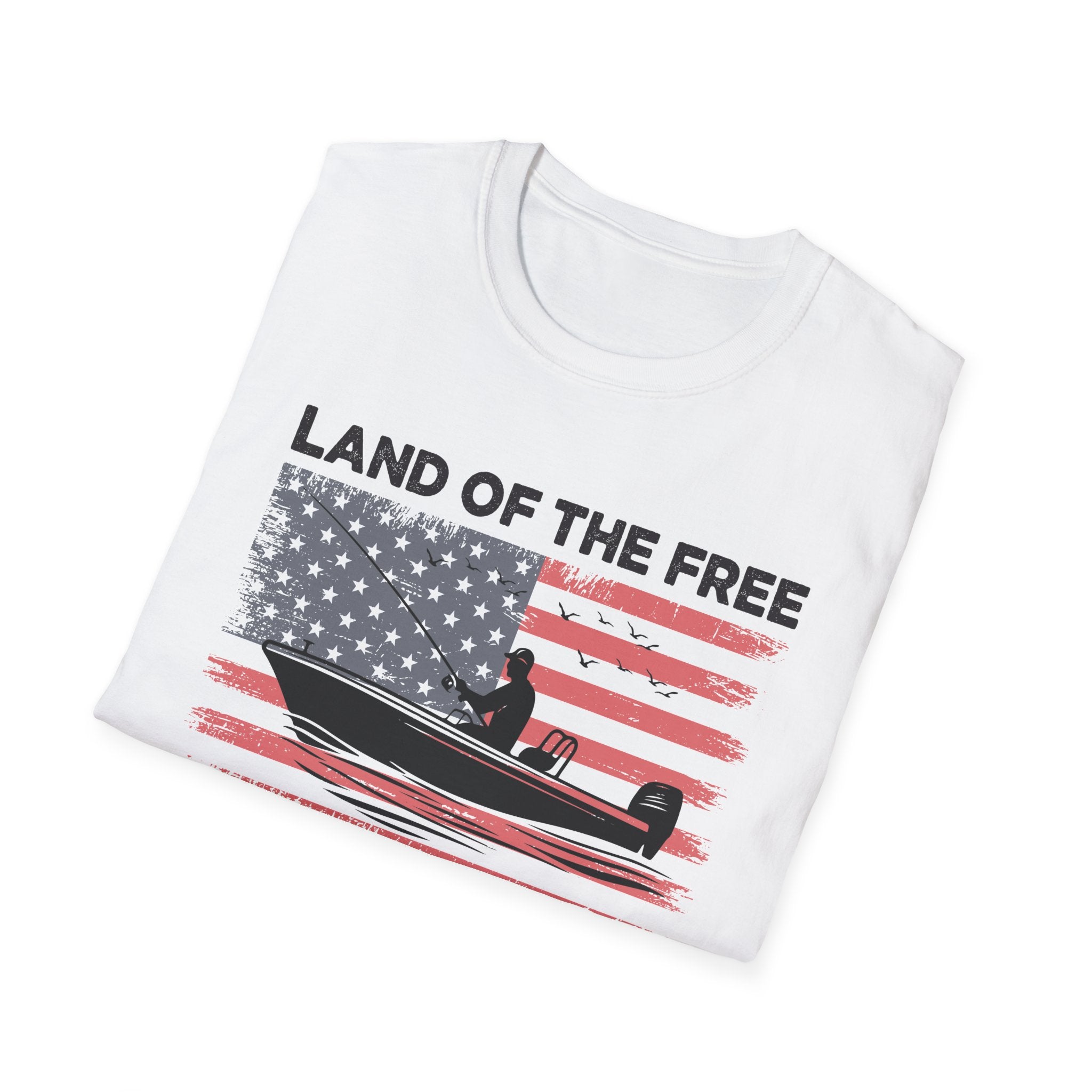 Land of the Free Fishing T-Shirt | Home of the Angler Graphic Tee for Outdoor Enthusiasts