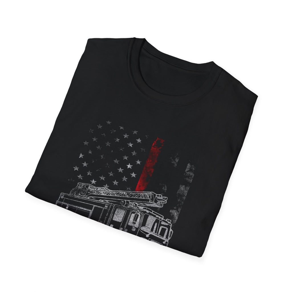 Patriotic Firefighter Graphic T-Shirt | Unisex Softstyle Tee for Heroes,,,..