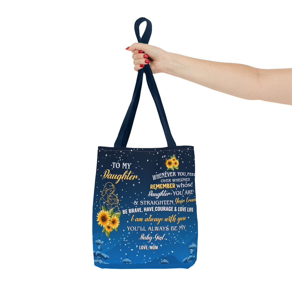 Heartfelt Sunflower Tote Bag for Daughters | Inspirational Gift | Birthday, Graduation, Mother's Day, Everyday Use, Floral Art