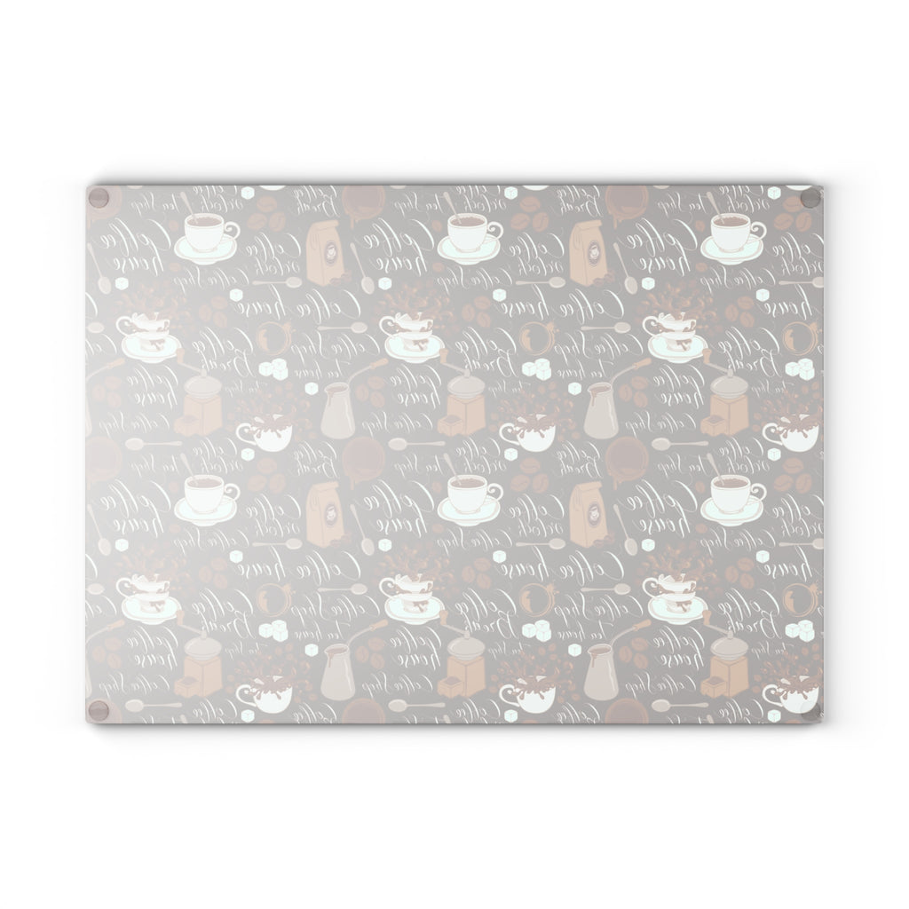 Coffee Lover's Glass Cutting Board | Kitchen Decor, Unique Gift, Home Cooking, Coffee-Themed Kitchenware, Modern Cooking Accessory