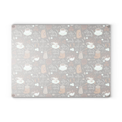 Coffee Lover's Glass Cutting Board | Kitchen Decor, Unique Gift, Home Cooking, Coffee-Themed Kitchenware, Modern Cooking Accessory