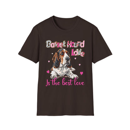 Basset Hound Love T-Shirt, Dog Lover Gift, Pet Owner Apparel, Cute Graphic Tee, Fun Animal Shirt, Birthday Present