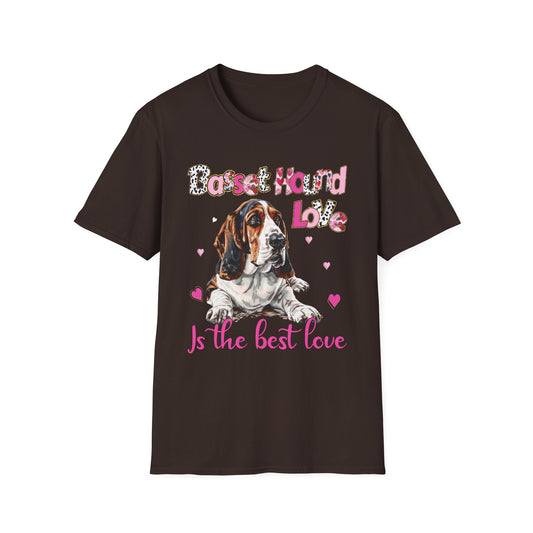 Basset Hound Love T-Shirt, Dog Lover Gift, Pet Owner Apparel, Cute Graphic Tee, Fun Animal Shirt, Birthday Present