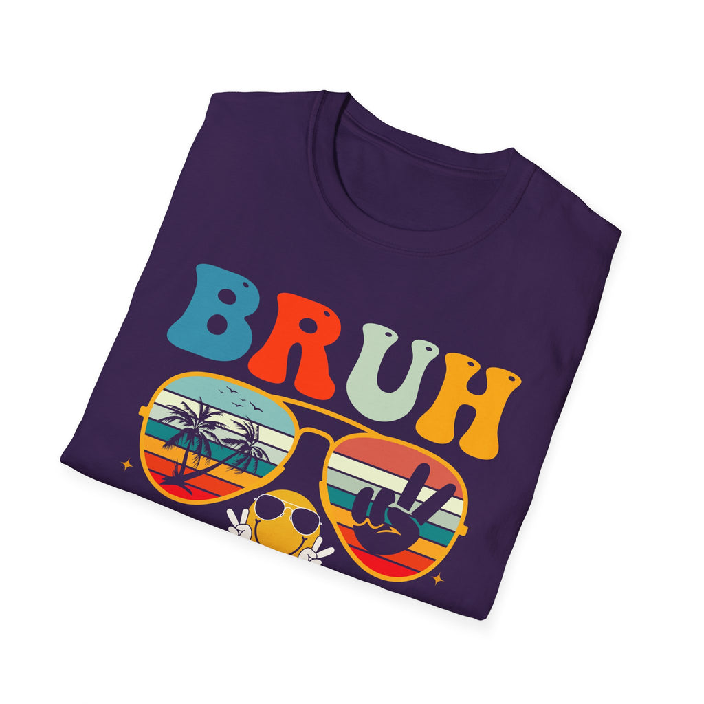 Retro Fun T-Shirt: 'Bruh We Back' Graphic Tee for Summer Vibes, Perfect for Casual Days, Festivals, or Gift Ideas