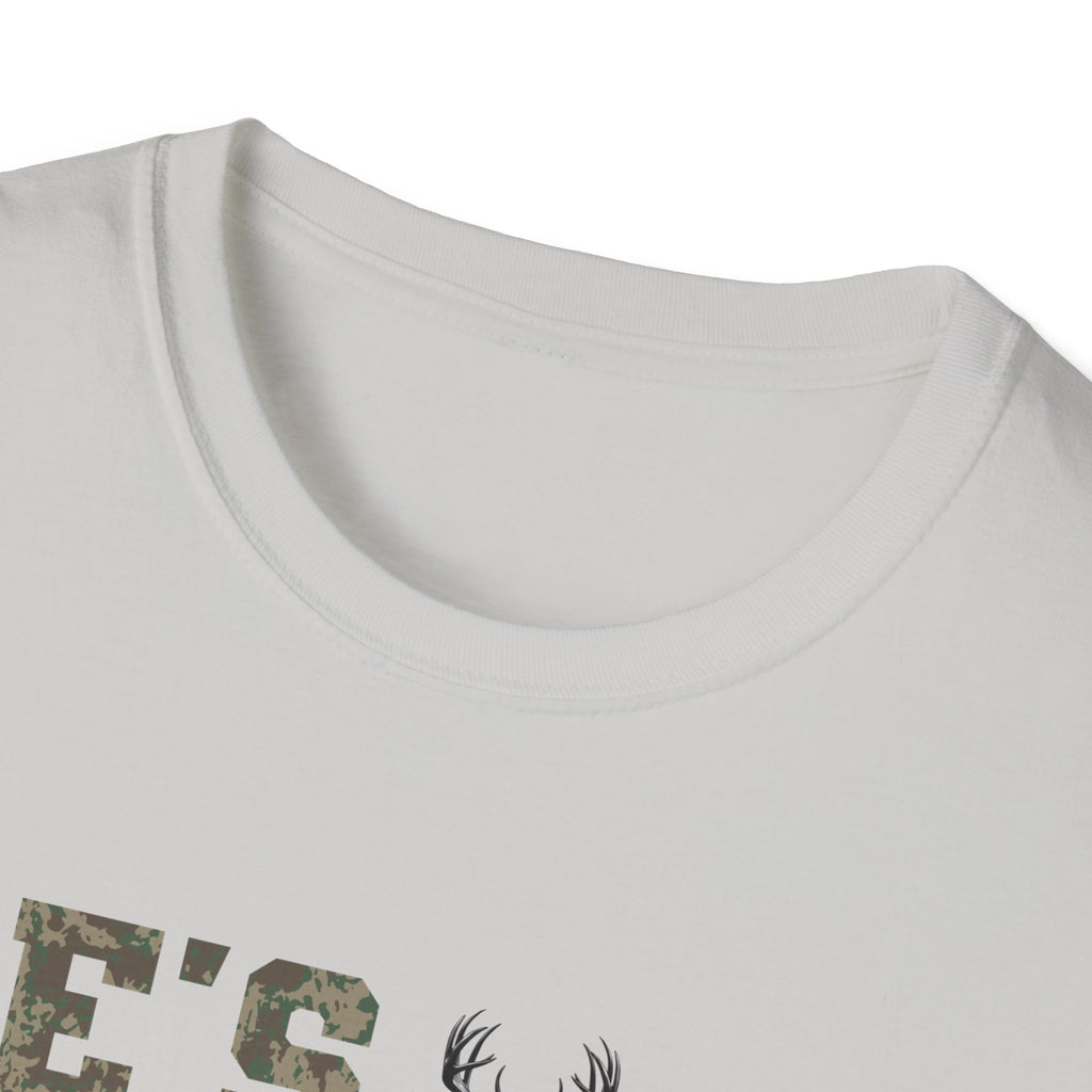 Men's Camo Print Hunting T-Shirt - He's Hunting