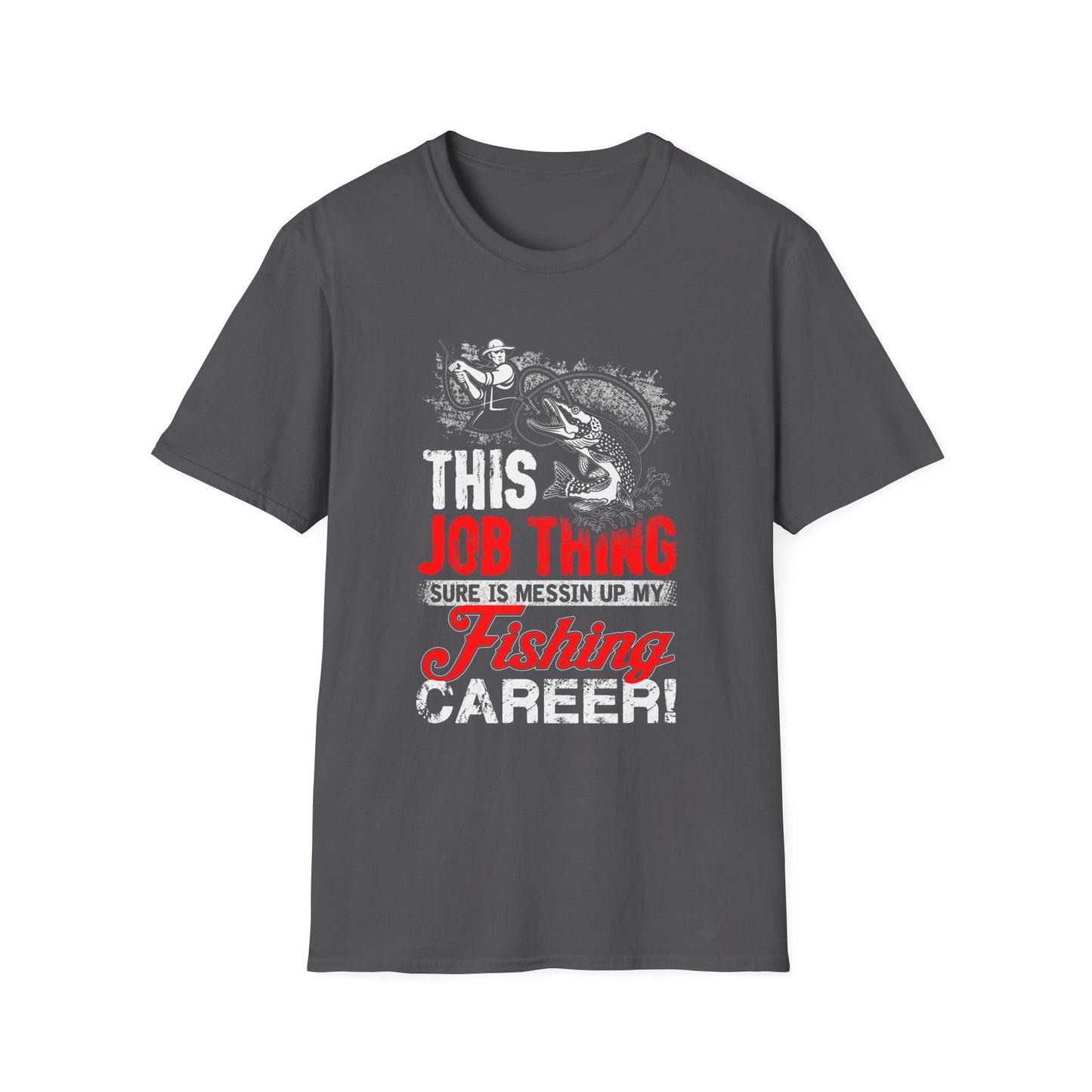 Funny Fishing Career Unisex Softstyle T-Shirt - Perfect for Outdoor Enthusiasts
