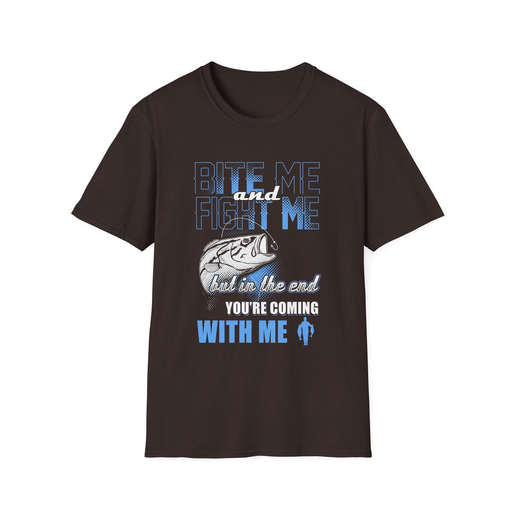 Unisex Softstyle T-Shirt - Bite Me and Fight Me Fishing Shirt