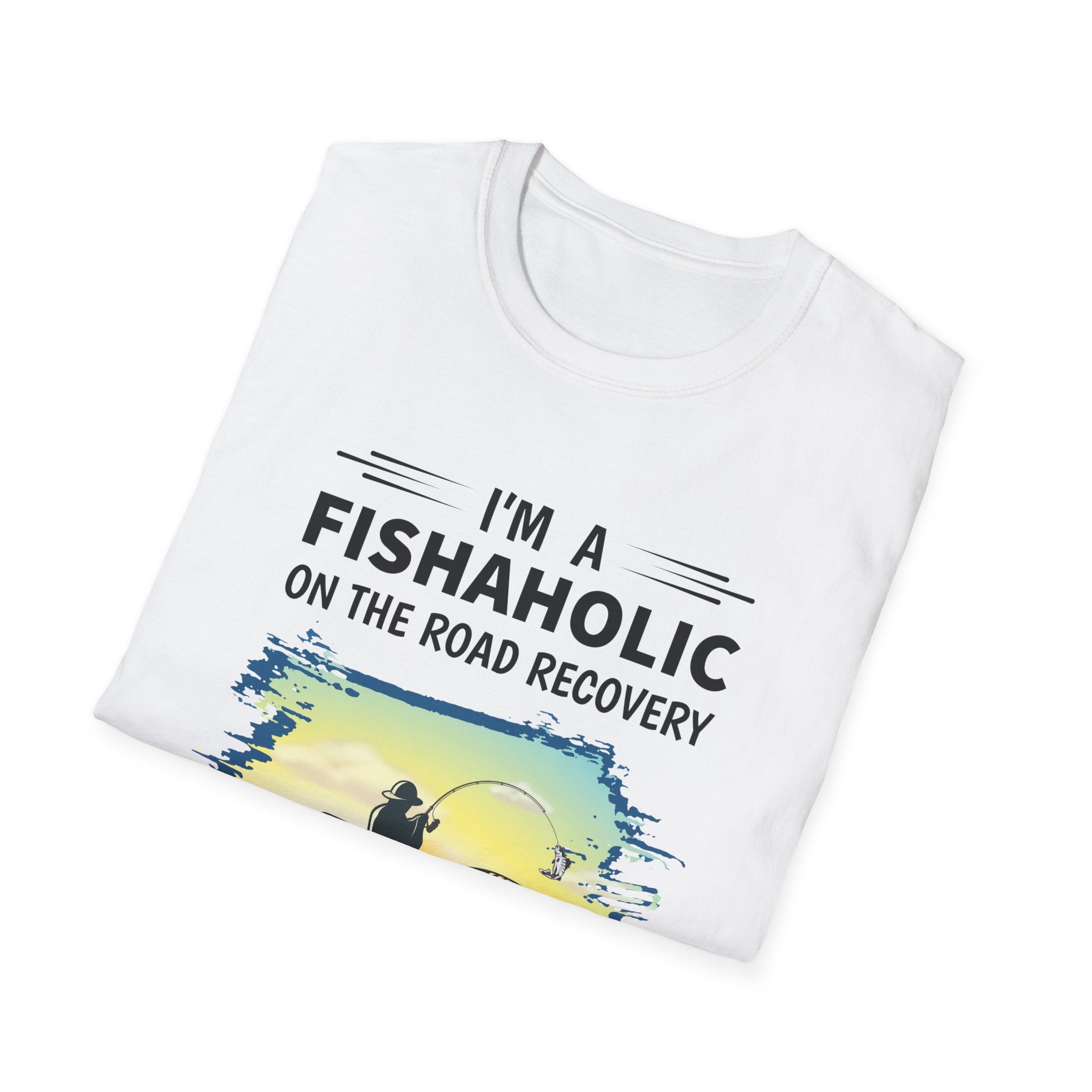 Funny Fishing T-Shirt - 'I'm a Fishaholic on the Road to Recovery'