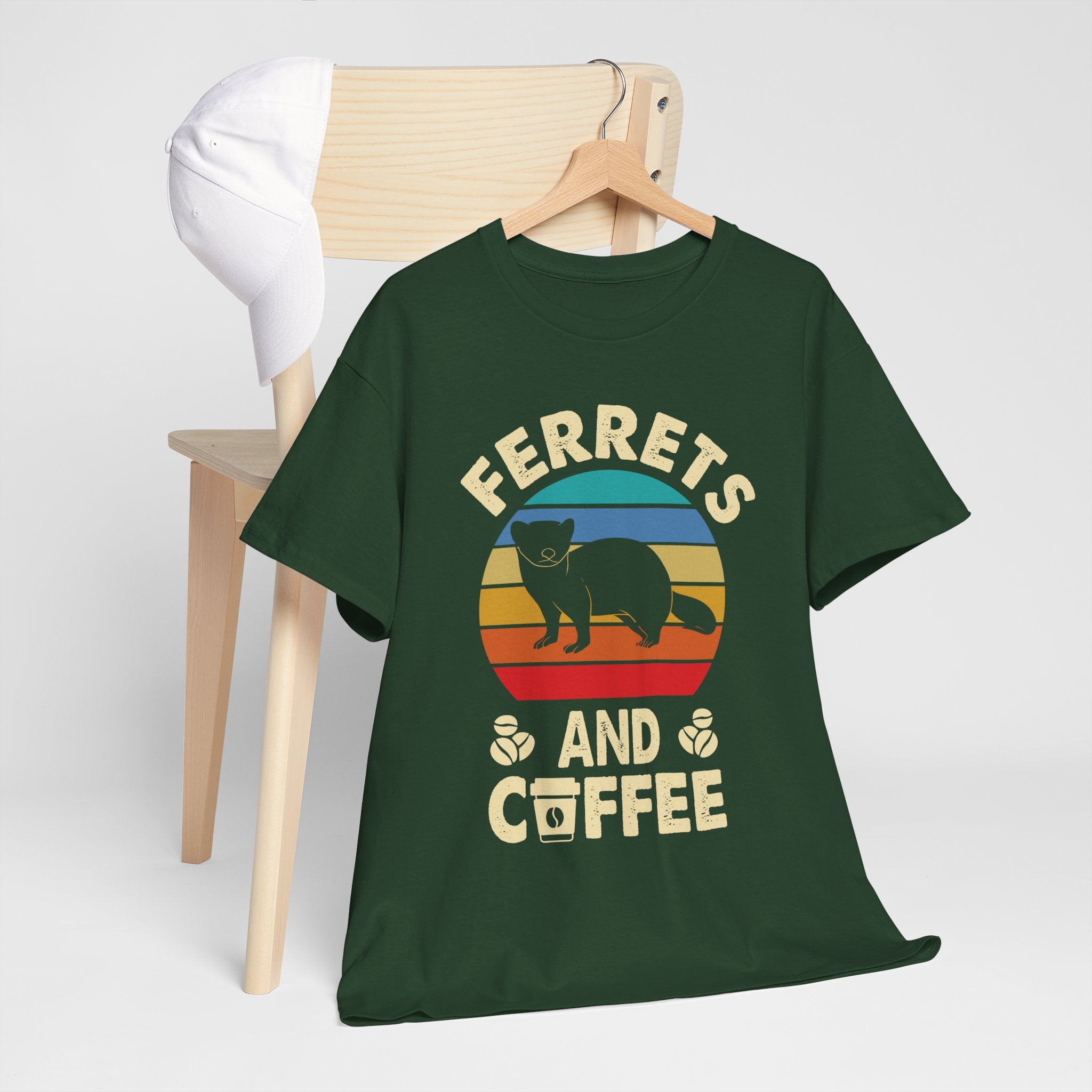Ferrets and Coffee T-Shirt – Vintage Sunrise Ferret Lover Tee
