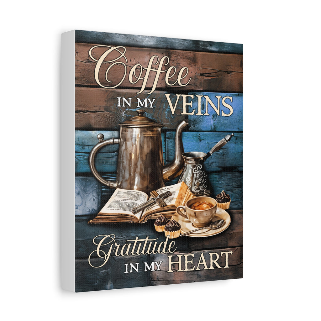 Coffee Themed Matte Canvas Wall Art, Rustic Coffee Lover Decor, Home Kitchen Artwork, Gift for Coffee Enthusiasts, Motivational Wall Decor