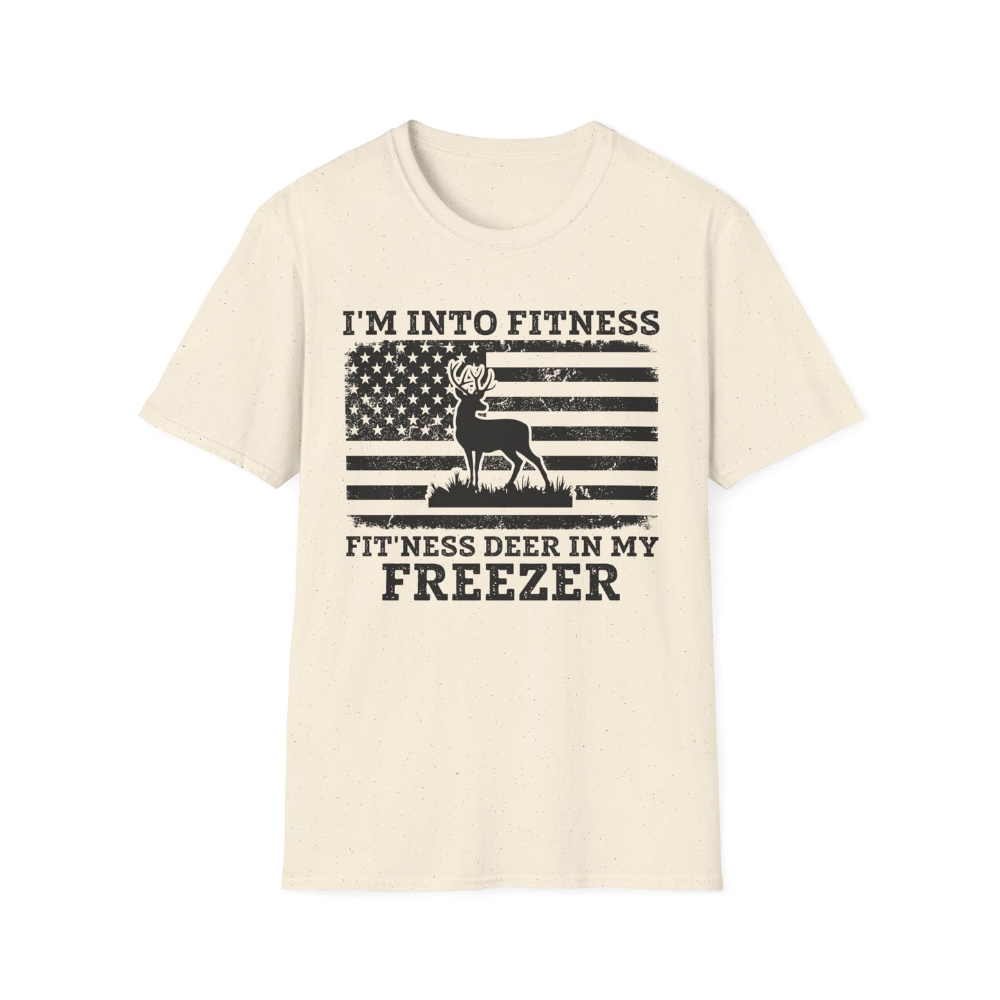 I'm Into Fitness Deer Graphic T-Shirt - Unisex Softstyle Tee for Outdoor Enthusiasts