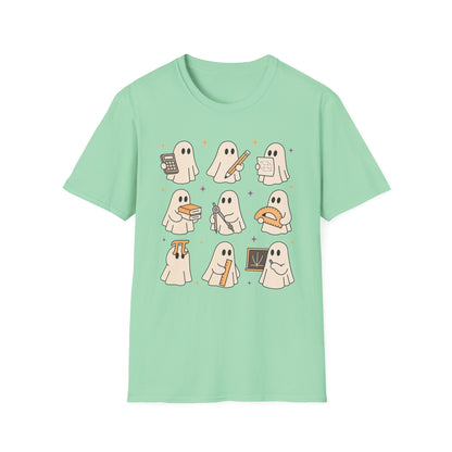 Teacher T-Shirt, Cute Ghost Design, Perfect for Fall, Trick or Teach, Unisex Tee, Gift for Teachers