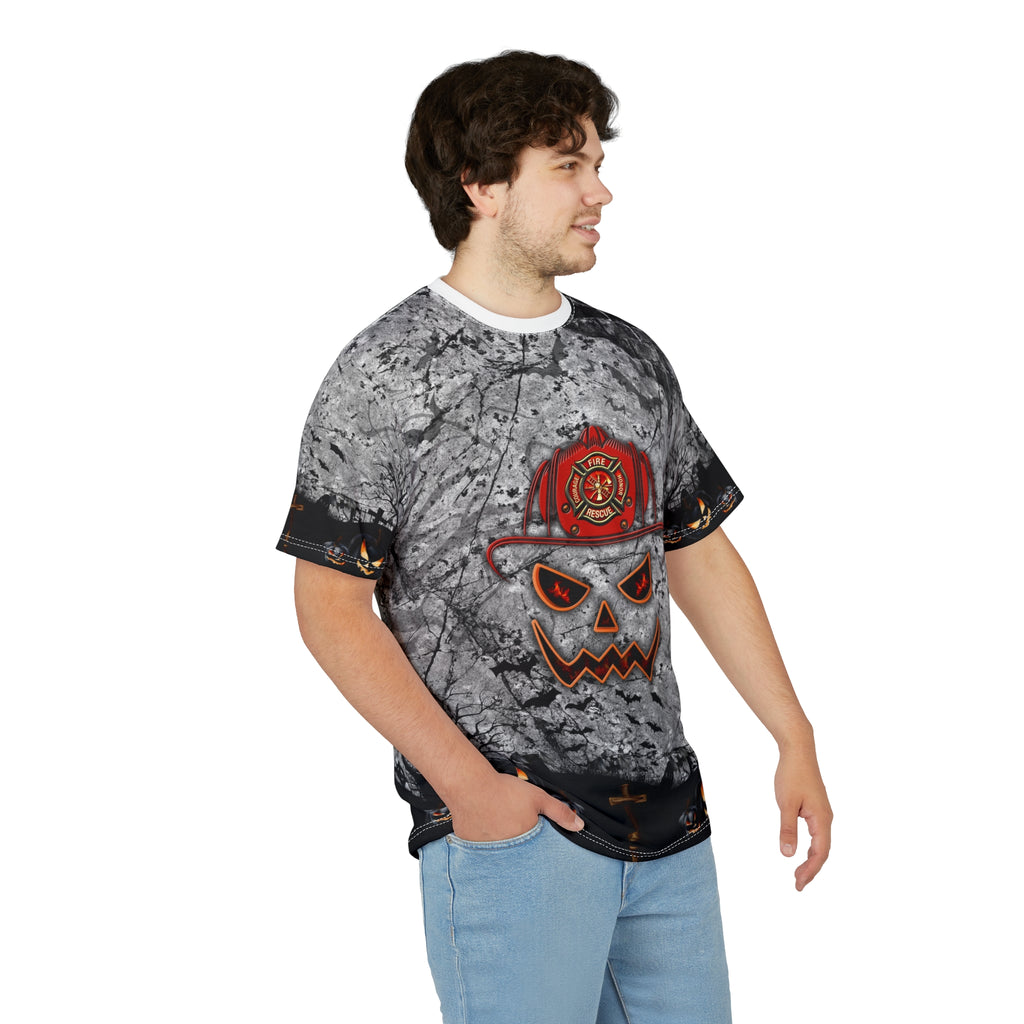 Halloween Firefighter Tee, Spooky Unisex T-Shirt, Graphic Tee for Firefighting ,,,..