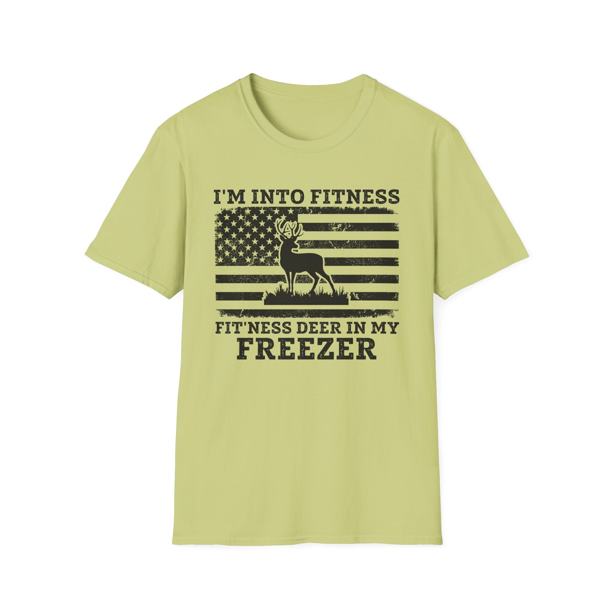 I'm Into Fitness Deer Graphic T-Shirt - Unisex Softstyle Tee for Outdoor Enthusiasts