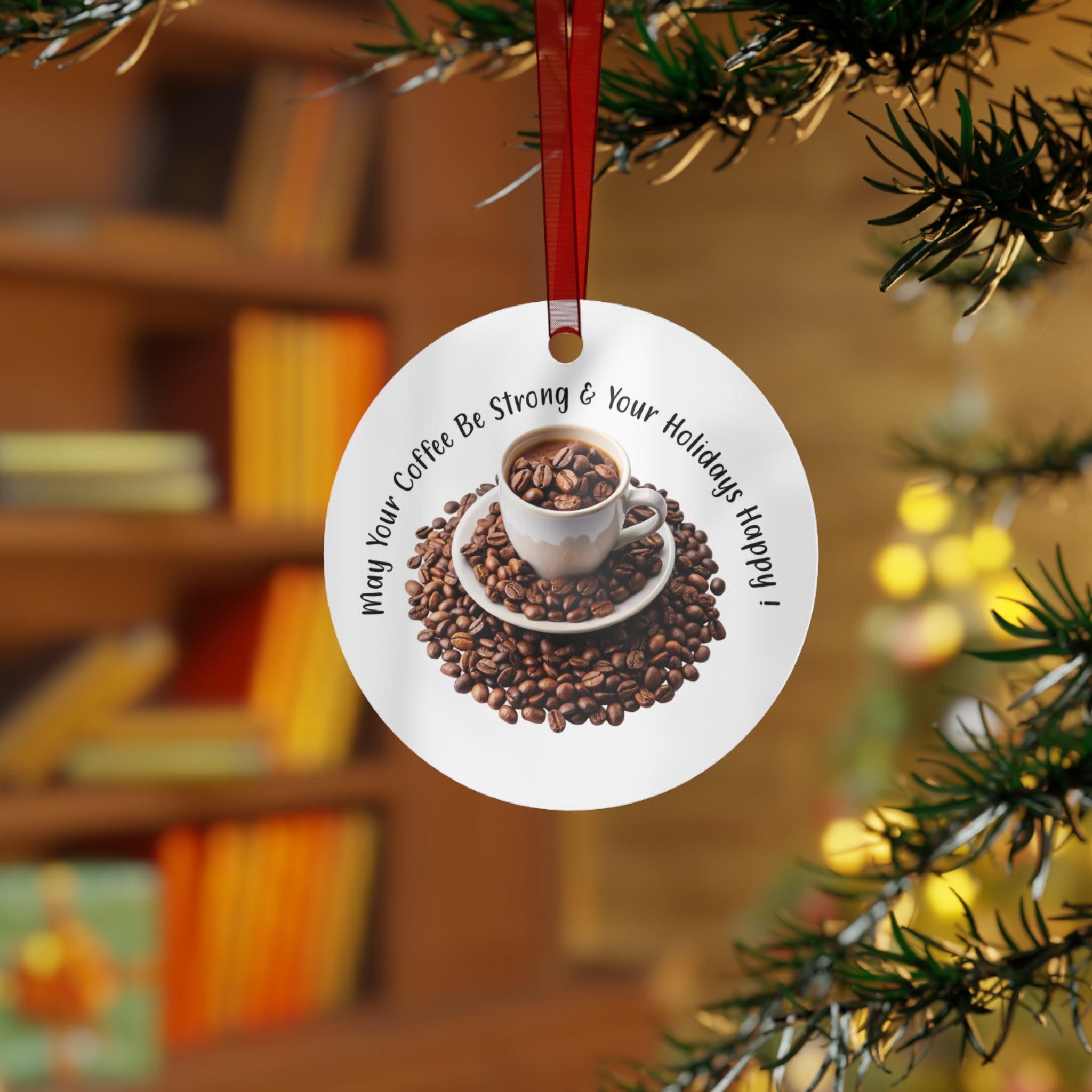 Coffee Lovers Metal Ornaments - Holiday Decorations, Unique Gifts, Ornaments, Coffee-Themed Decor