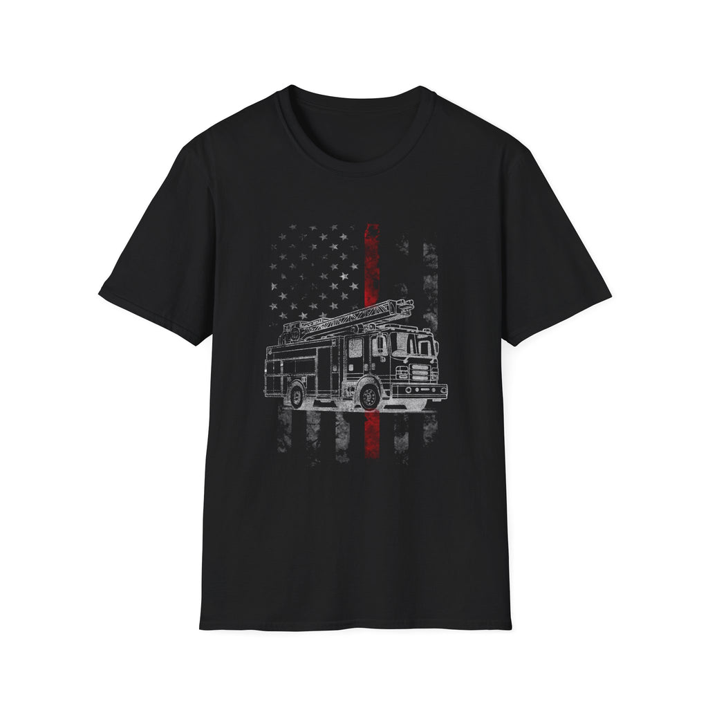Patriotic Firefighter Graphic T-Shirt | Unisex Softstyle Tee for Heroes,,,..