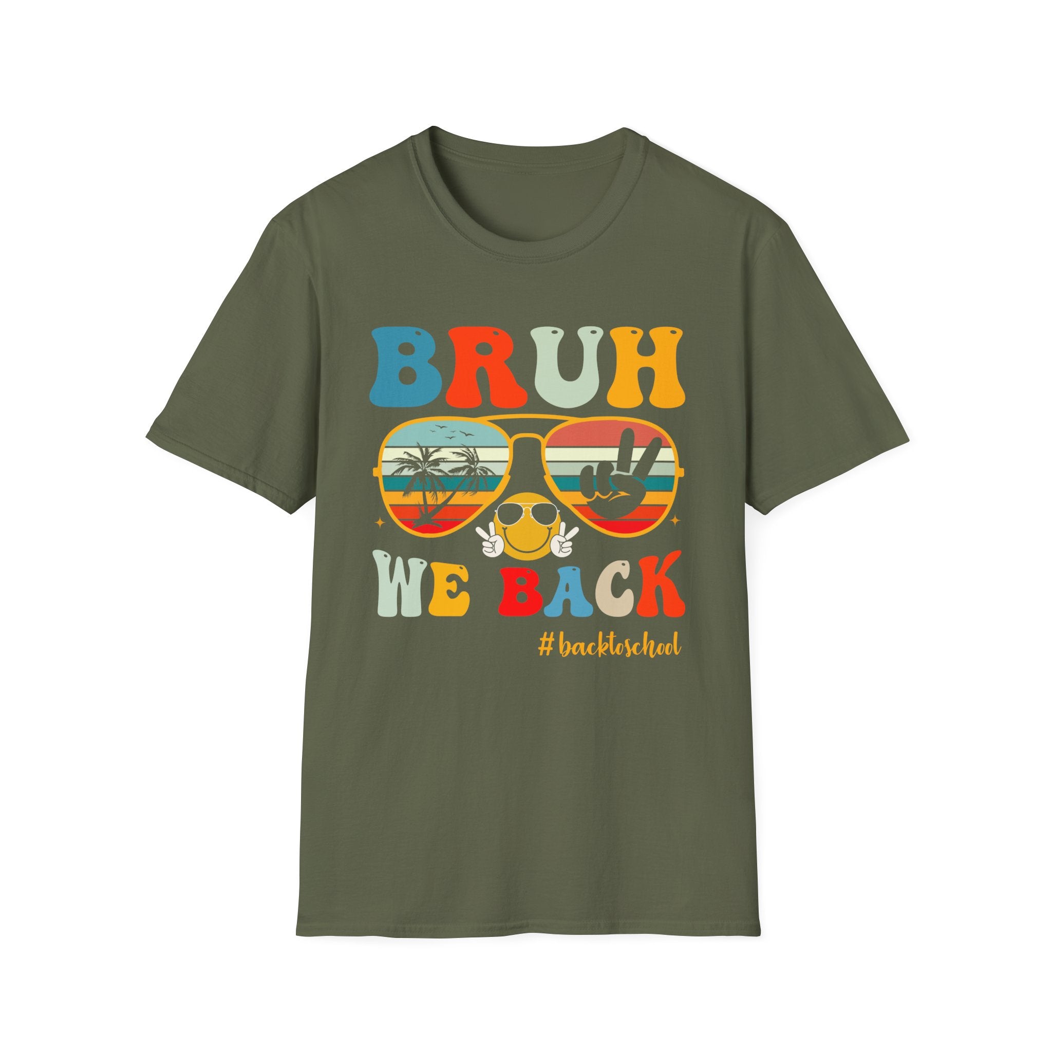 Retro Fun T-Shirt: 'Bruh We Back' Graphic Tee for Summer Vibes, Perfect for Casual Days, Festivals, or Gift Ideas