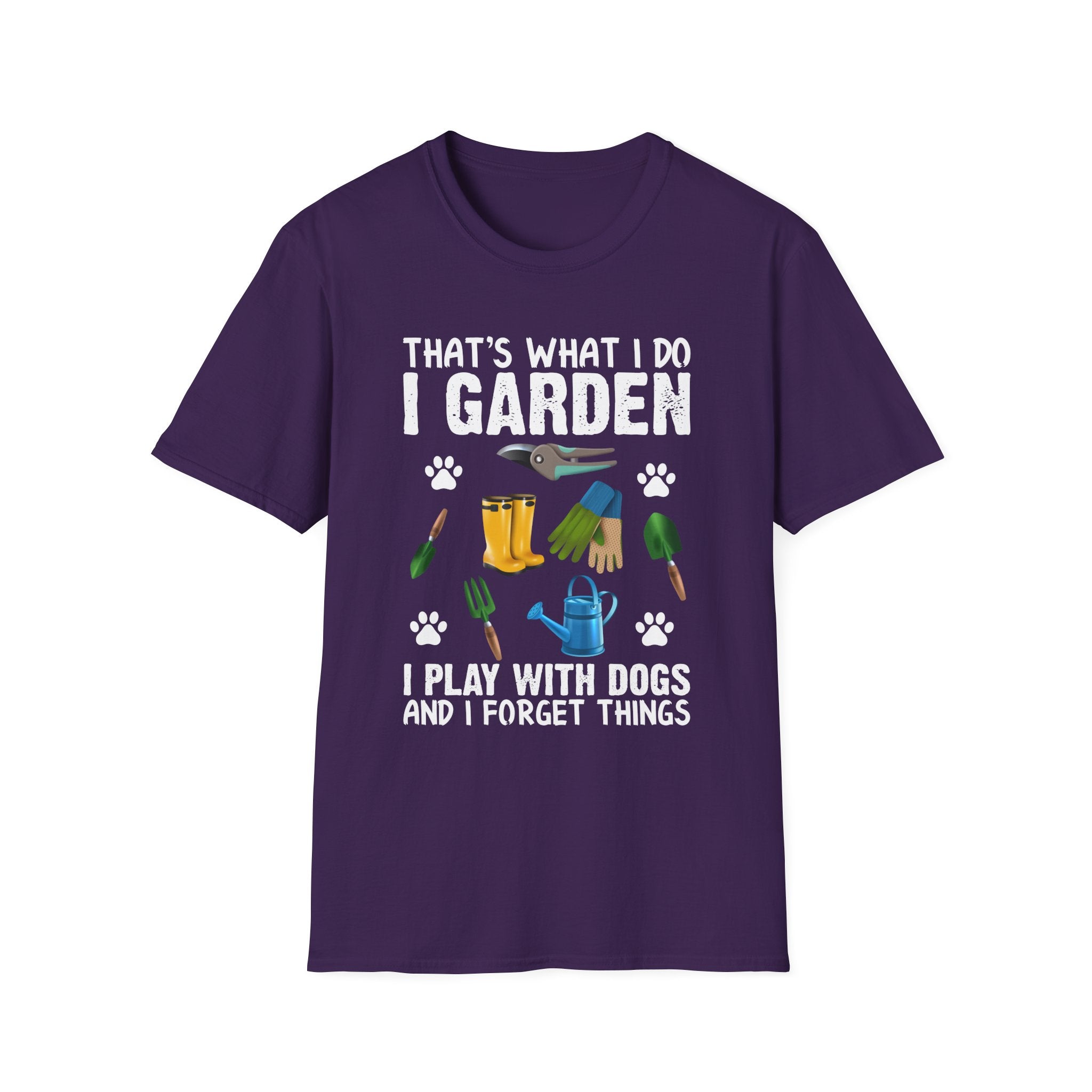 Funny Gardening Dog Lovers Unisex T-Shirt - "That's What I Do" Gardening & Dog Play T-Shirt