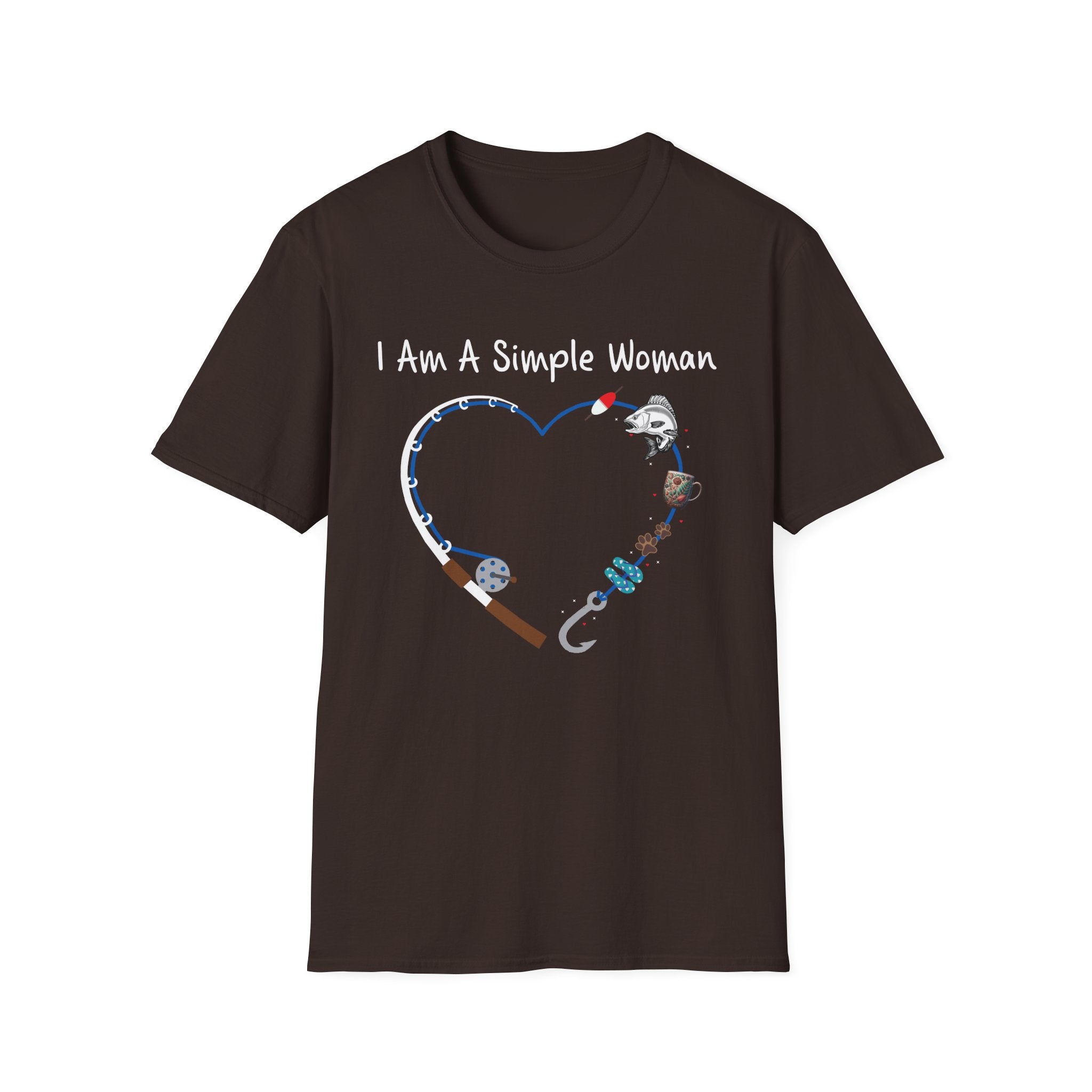 I Am A Simple Woman Fishing T-Shirt - Unisex Softstyle Tee for Casual Wear