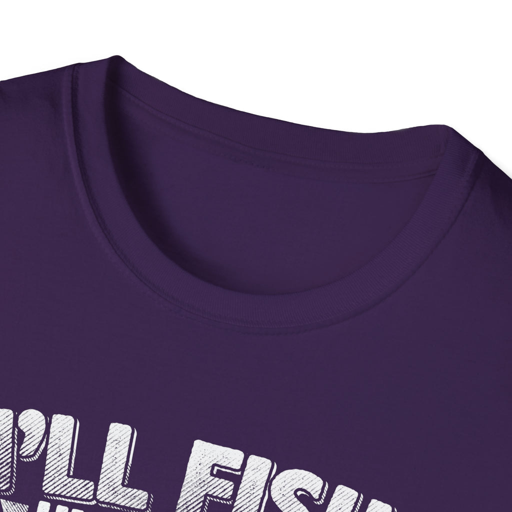 Unisex Fishing Humor T-Shirt - "I'll Fish Until Hell Freezes Over"