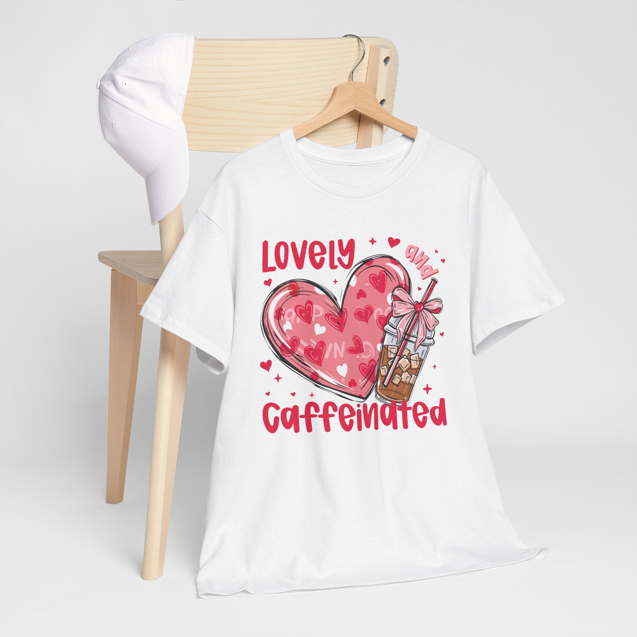 Lovely and Caffeinated T-Shirt — Valentine Coffee Heart Tee