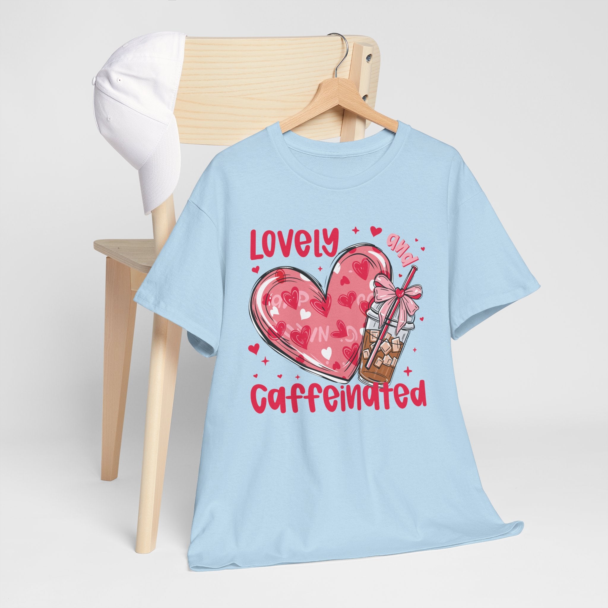 Lovely and Caffeinated T-Shirt — Valentine Coffee Heart Tee