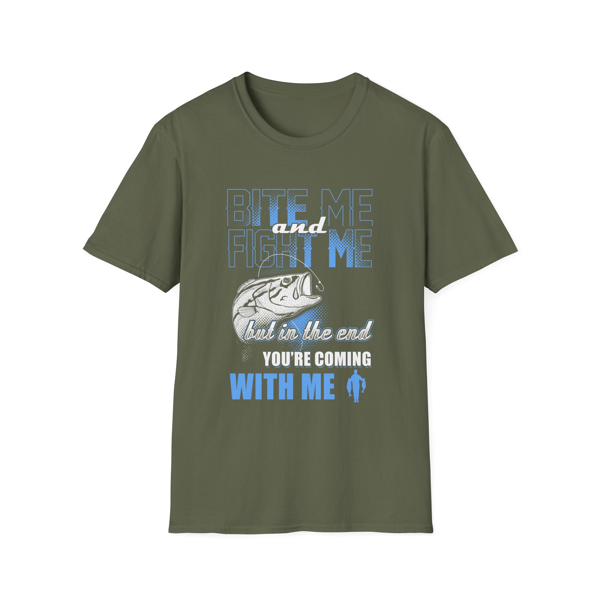 Unisex Softstyle T-Shirt - Bite Me and Fight Me Fishing Shirt