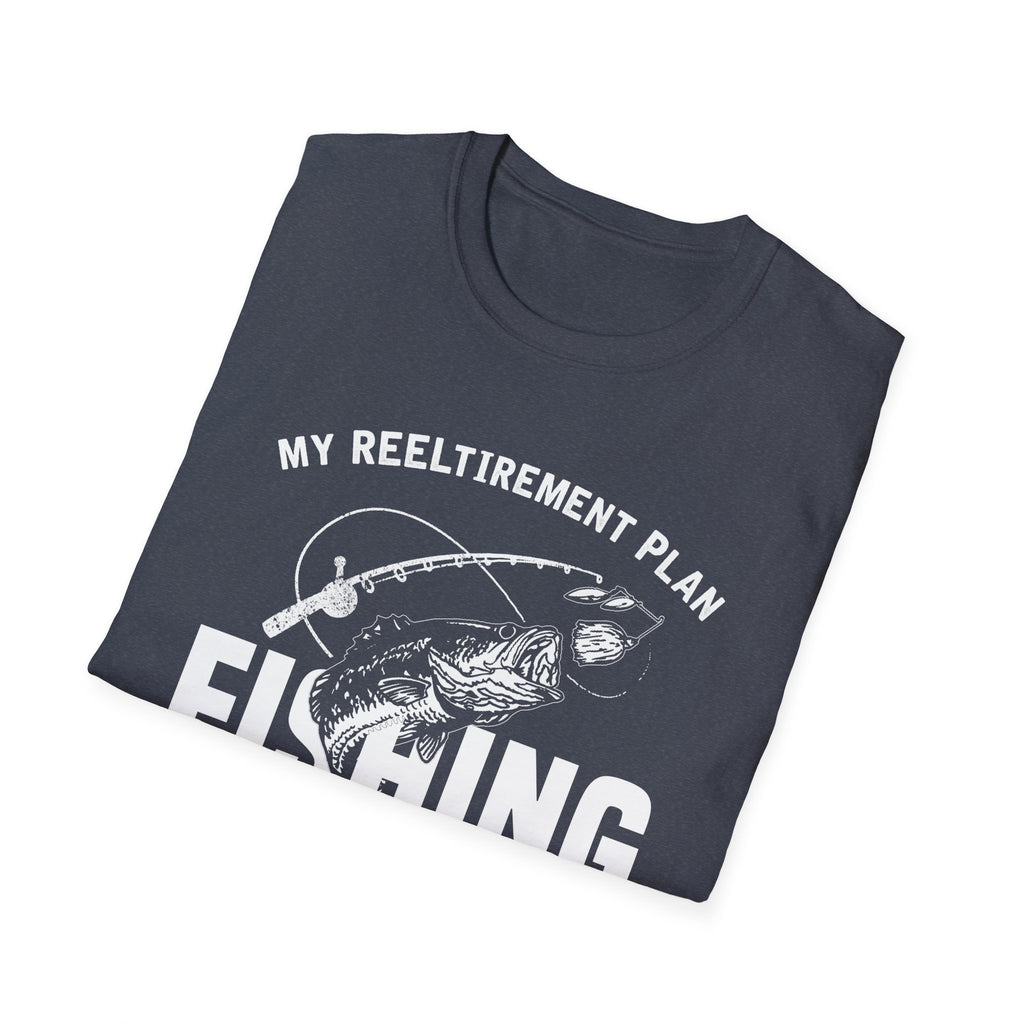 Funny Fishing Unisex Softstyle T-Shirt - My Reel Itirement Plan