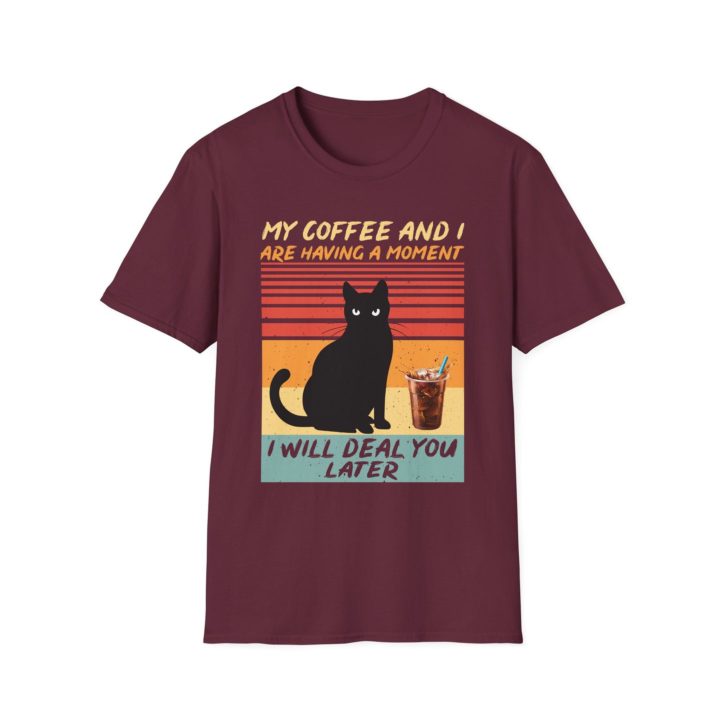 Vintage Cat Coffee T-Shirt | Funny Pet Lover Gift, Coffee Enthusiast Apparel, Casual Wear, Unisex Tee, Cat Mom Shirt
