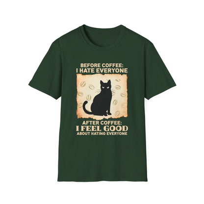Coffee Lover Unisex T-Shirt - Before Coffee I Hate Everyone
