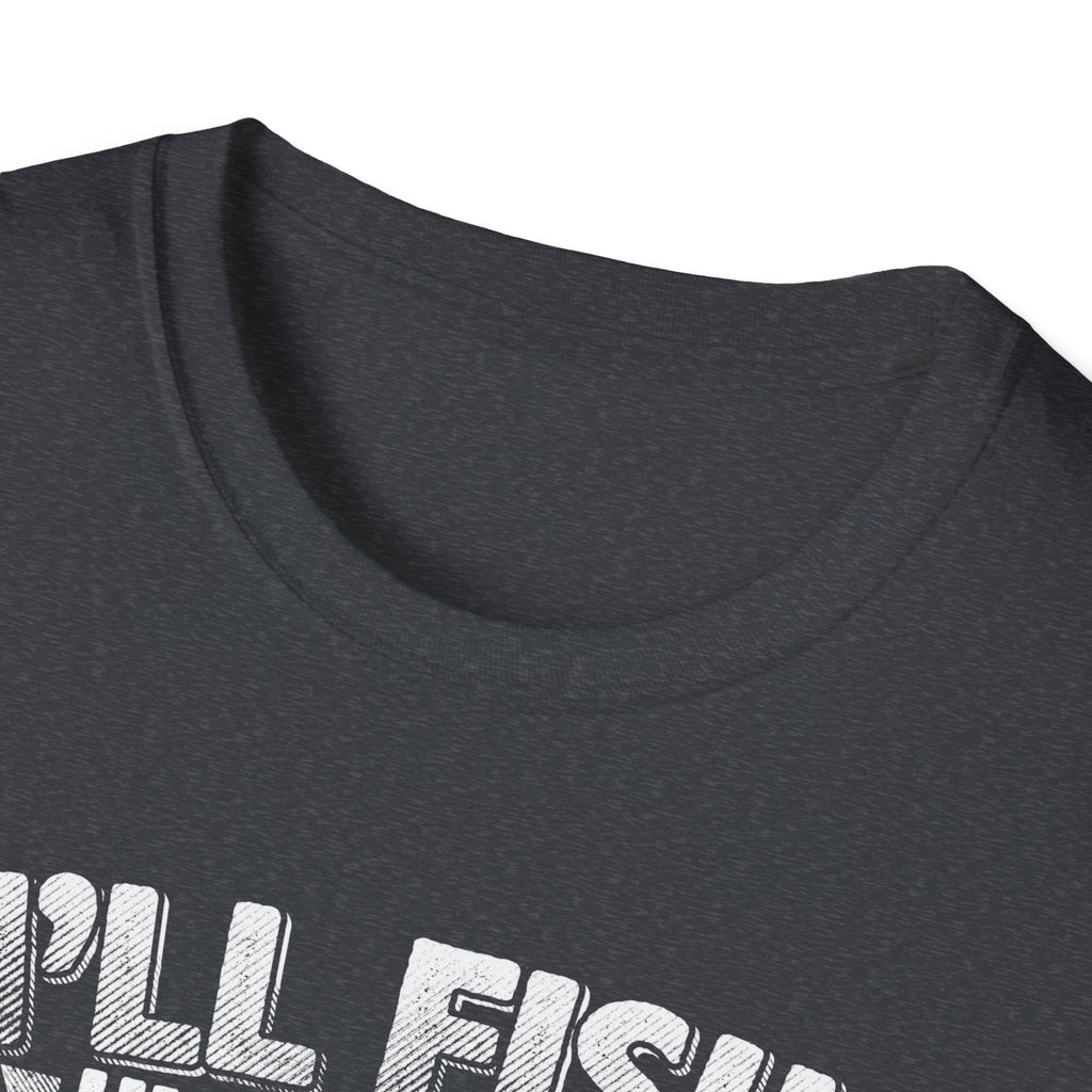 Unisex Fishing Humor T-Shirt - "I'll Fish Until Hell Freezes Over"