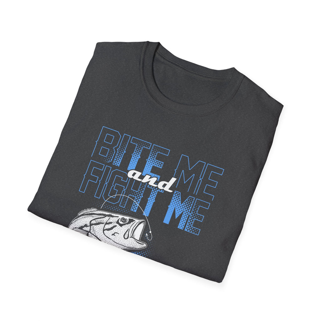 Unisex Softstyle T-Shirt - Bite Me and Fight Me Fishing Shirt
