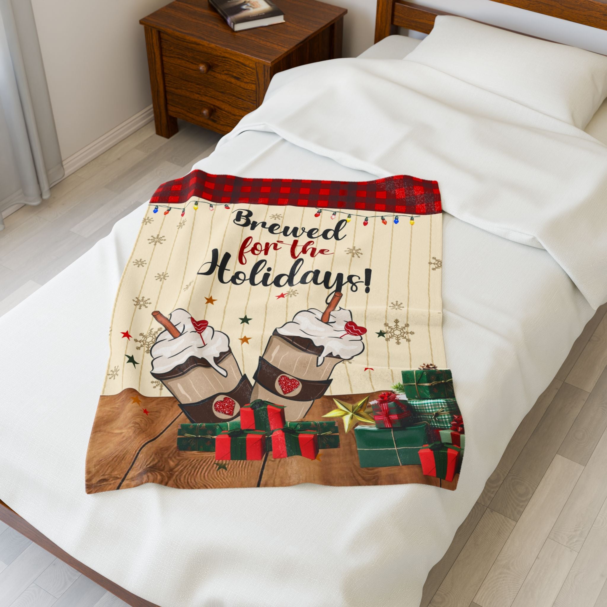 Cozy Holiday Blanket, Soft Plush Blanket, Gift, Snuggle Blanket, Brewed for the Holidays