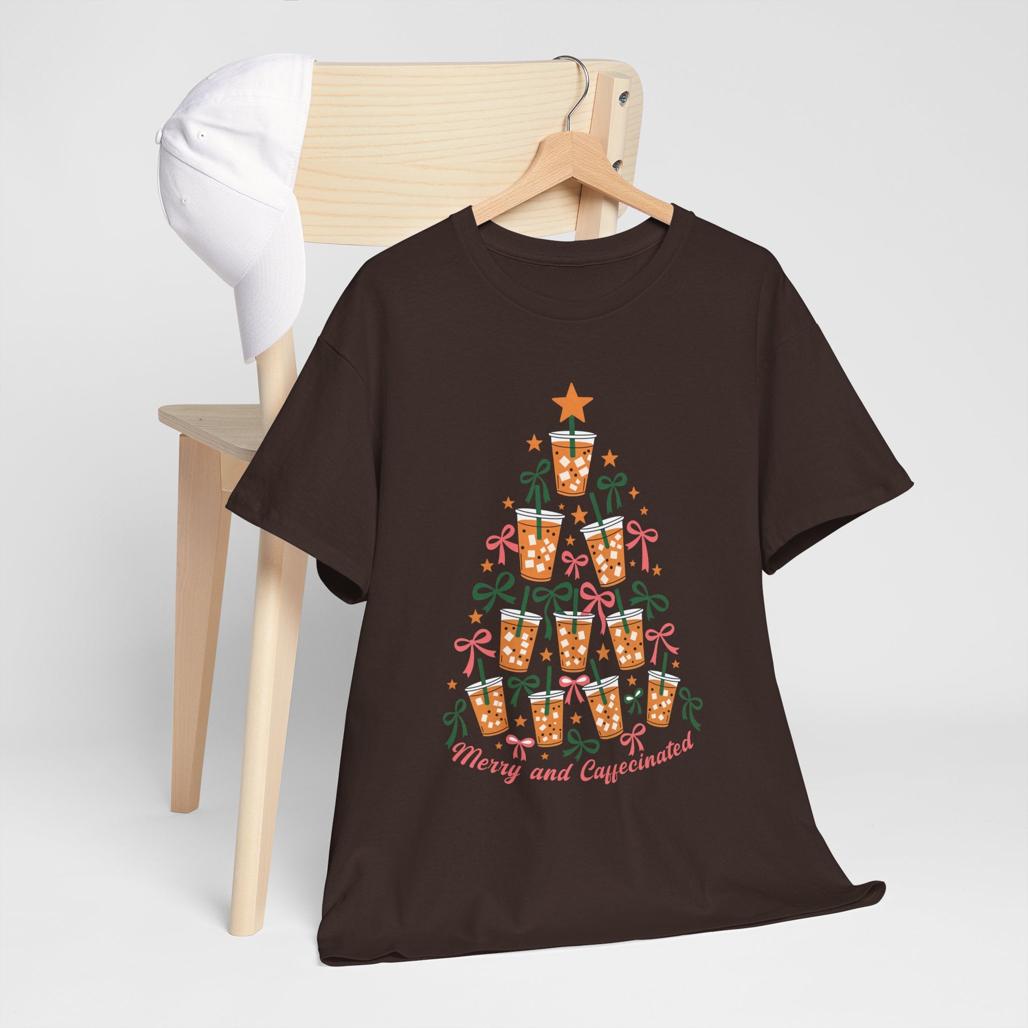 T-Shirt — Merry and Caffeinated Tree Coffee Mug Tee