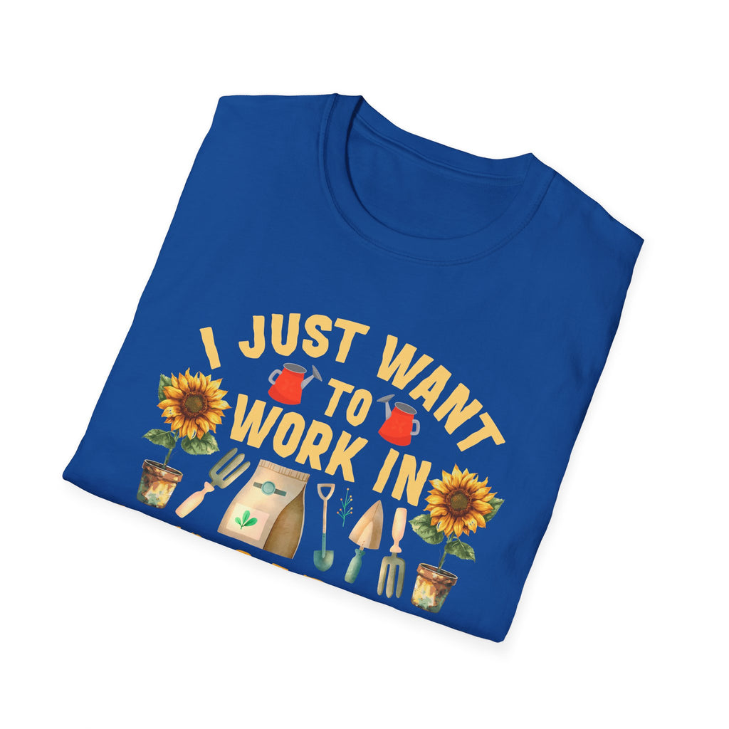 Gardening & Dog Lover Unisex T-Shirt - 'I Just Want to Work in My Garden and Hangout with My Dog'