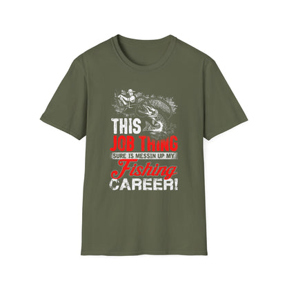 Funny Fishing Career Unisex Softstyle T-Shirt - Perfect for Outdoor Enthusiasts