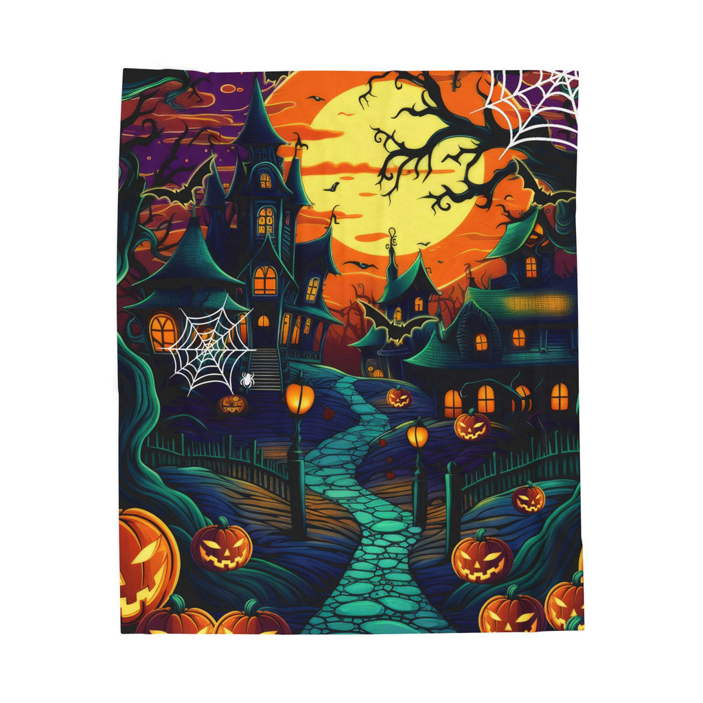 Velveteen Plush Blanket, Cozy Throw for Spooky Nights, Perfect for Autumn