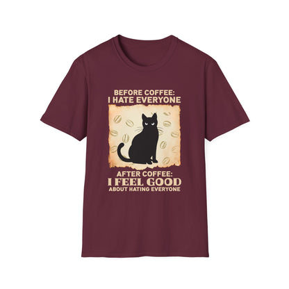 Coffee Lover Unisex T-Shirt - Before Coffee I Hate Everyone