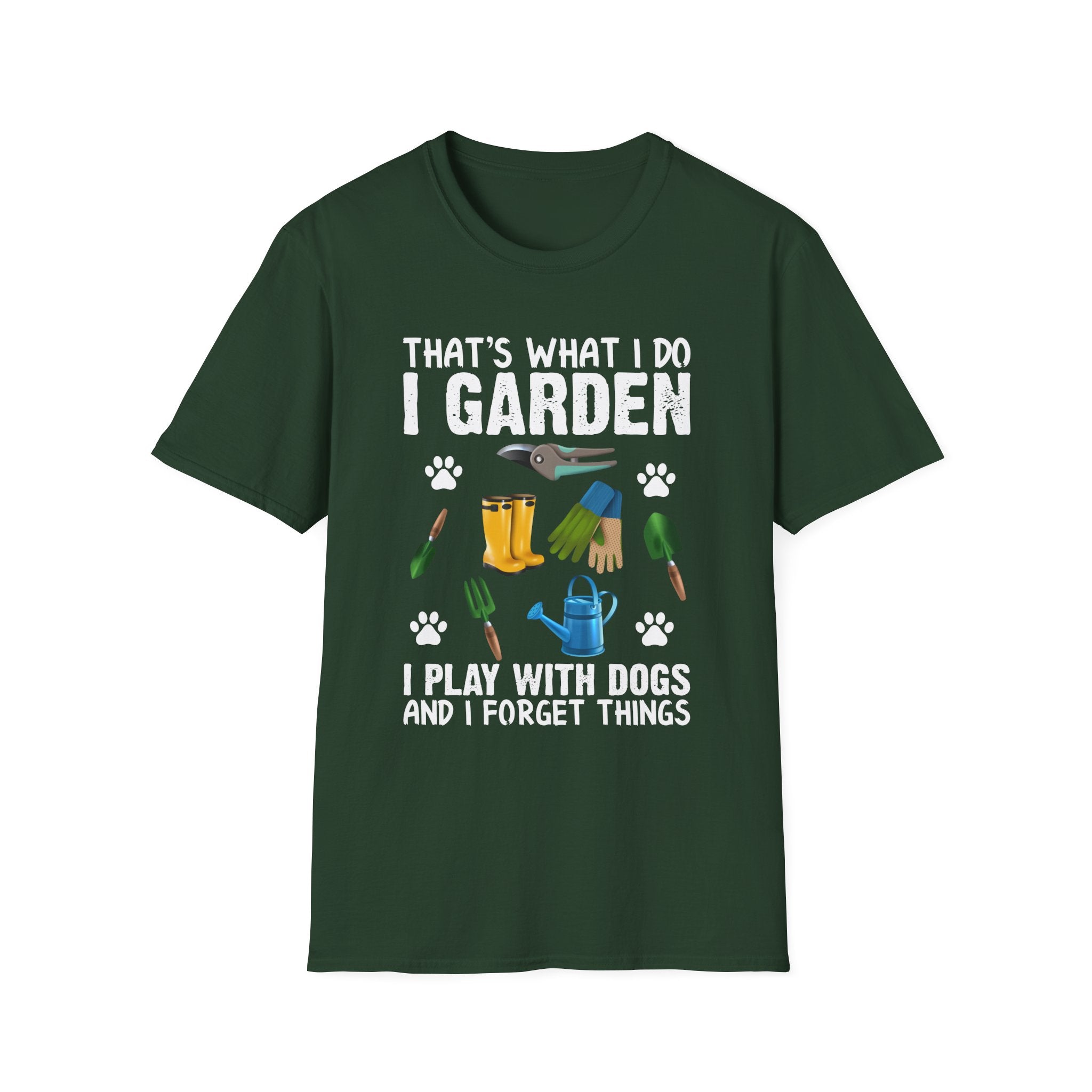Funny Gardening Dog Lovers Unisex T-Shirt - "That's What I Do" Gardening & Dog Play T-Shirt