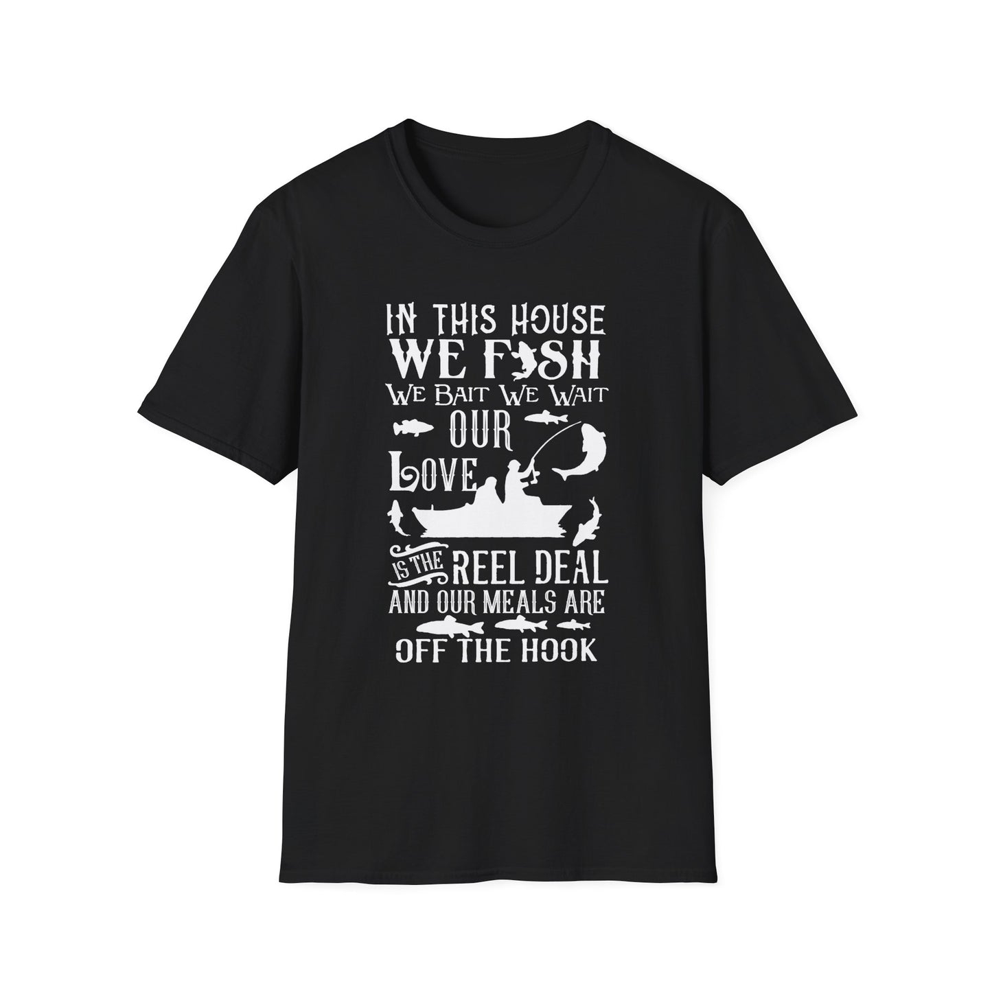 Fishing Love Unisex Softstyle T-Shirt - Perfect Gift for Fishermen