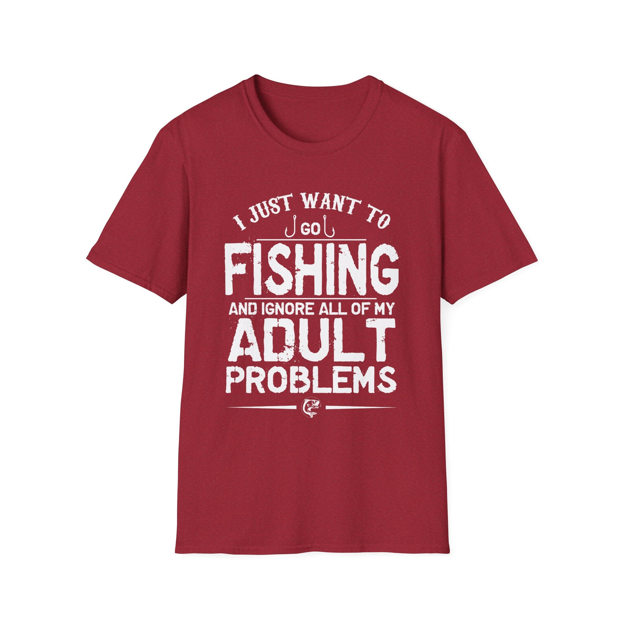I Just Want to Fish Unisex Softstyle T-Shirt - Funny Fishing Apparel