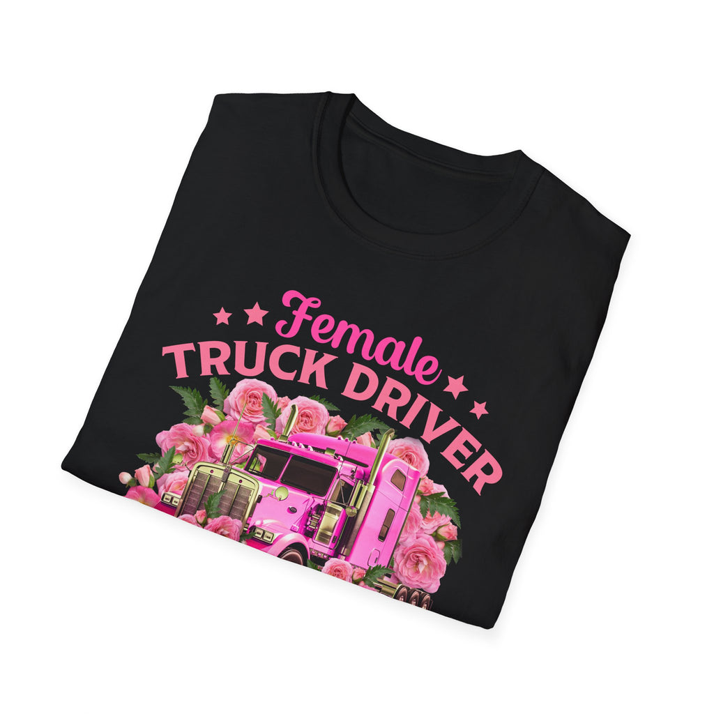 Female Truck Driver Floral T-Shirt | Gift for Women, Trucking Enthusiasts, Birthday Apparel, Inspirational Shirt, Casual Wear